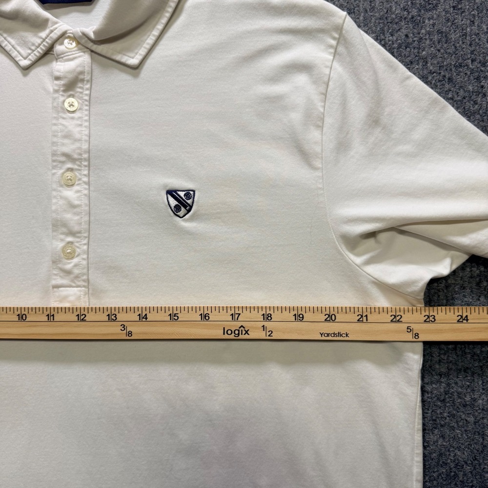 Polo Golf Ralph Lauren Mens Stretch Lisle Polo Shirt Cream White Crest Logo L - Picture 6 of 11